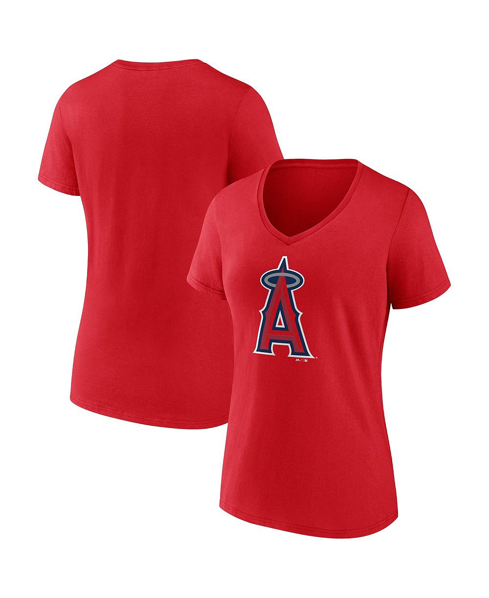 Женская футболка Logo Athletic Red Los Angeles Angels Logo Athletic V-Neck