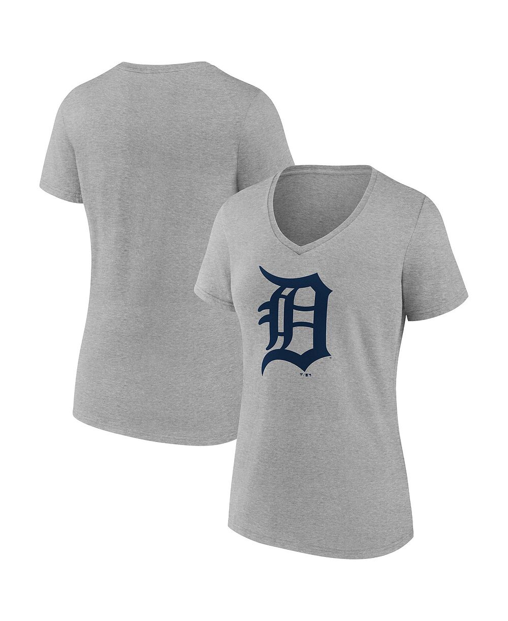 Logo Athletic Женская футболка V-образный вырез с коротким рукавом Detroit Tigers