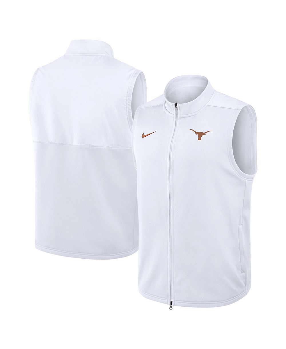 Nike Мужской белый жилет Texas Longhorns Primetime Victory Therma-FIT Full-Zip