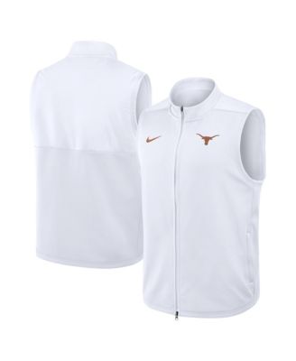 Nike Мужской белый жилет Texas Longhorns Primetime Victory Therma-FIT Full-Zip
