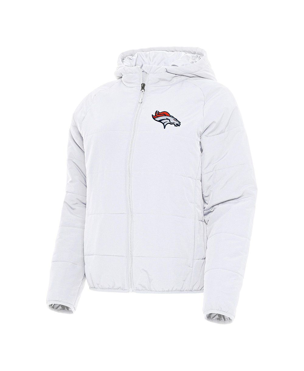 Antigua Women's White Denver Broncos Universe Full-Zip Hoodie Jacket