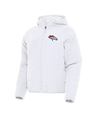 Женская белая толстовка на молнии Antigua Denver Broncos Universe