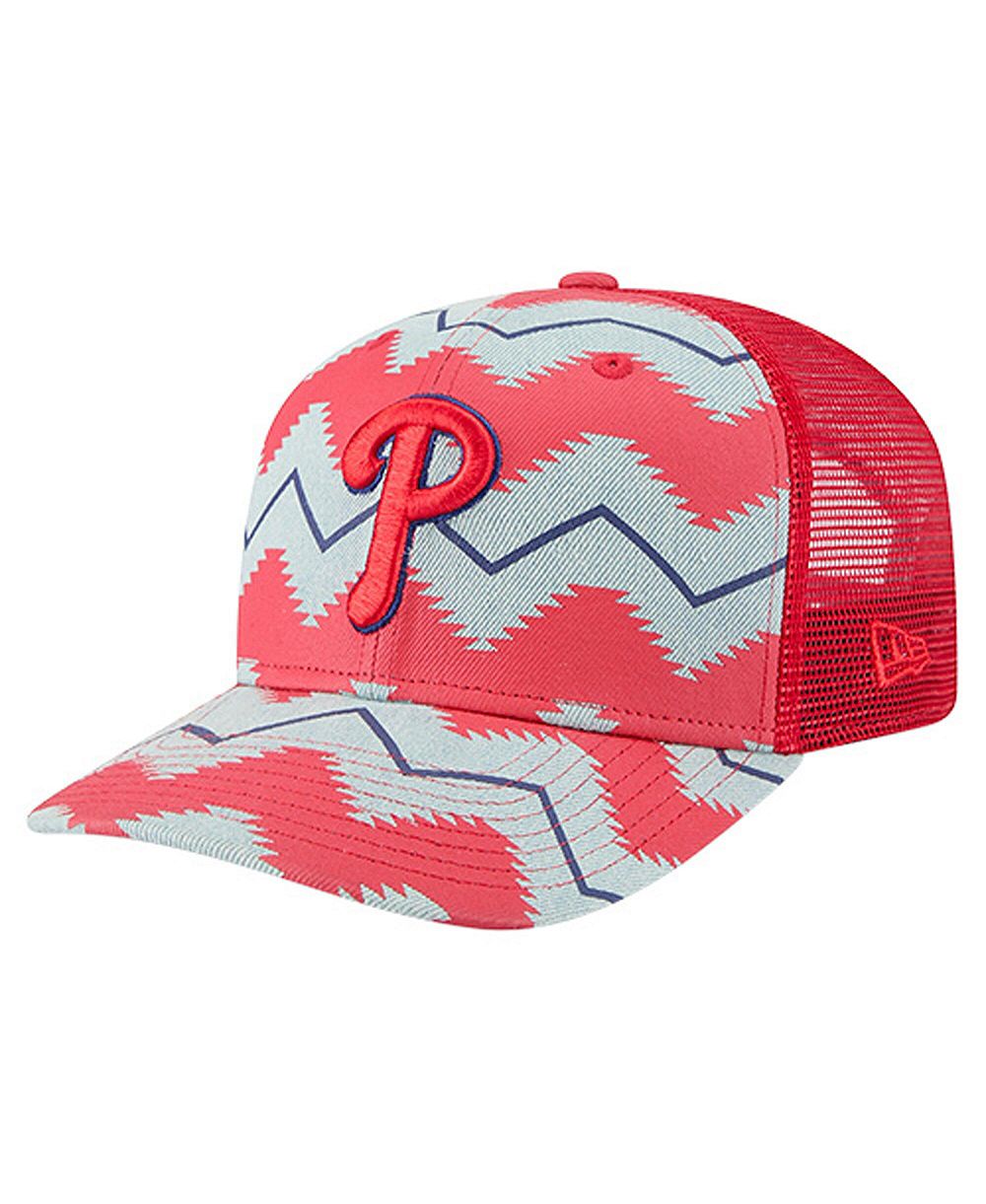 New Era кепка Men's Denim/Red Philadelphia Phillies Aztec Denim 9SEVENTY с регулировкой