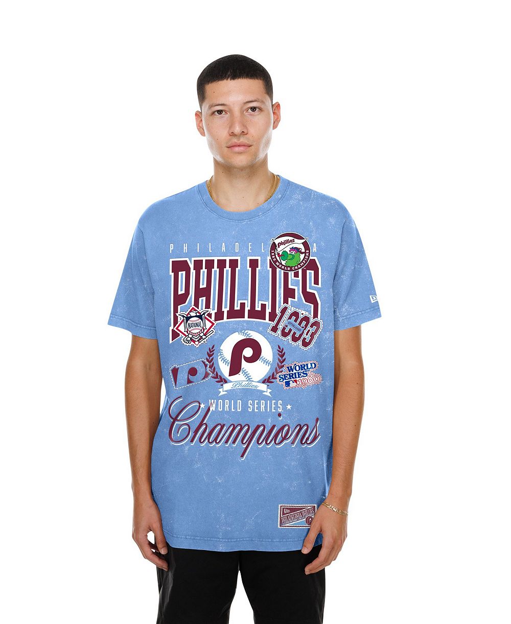 Мужская футболка New Era Philadelphia Phillies Mineral Wash Light Blue