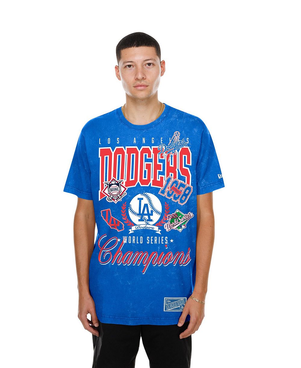 Мужская футболка New Era Royal Los Angeles Dodgers Mineral Wash