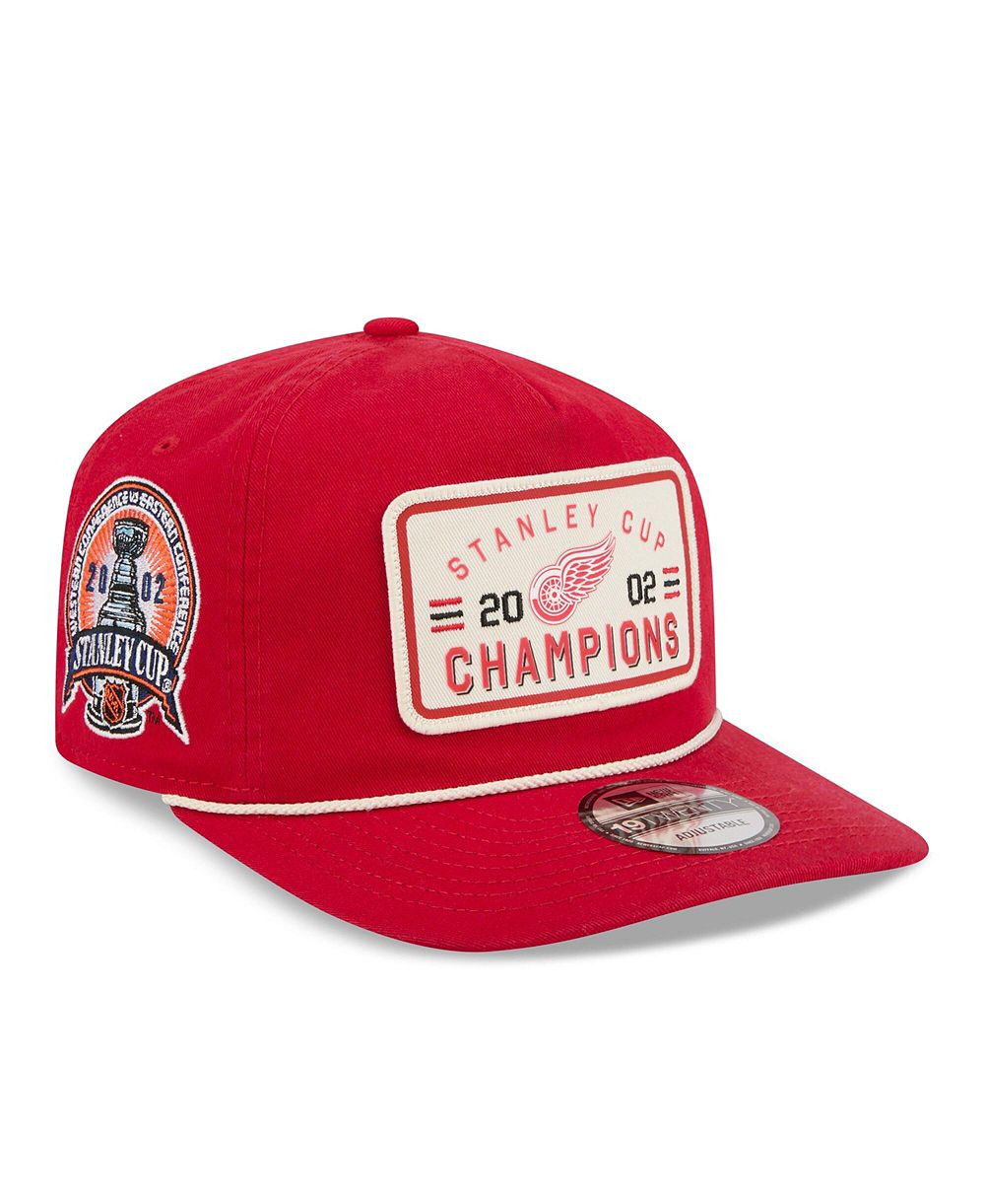 Мужская регулируемая кепка New Era Red Detroit Red Wings Throwback Stanley Cup Champions Side Patch 19TWENTY