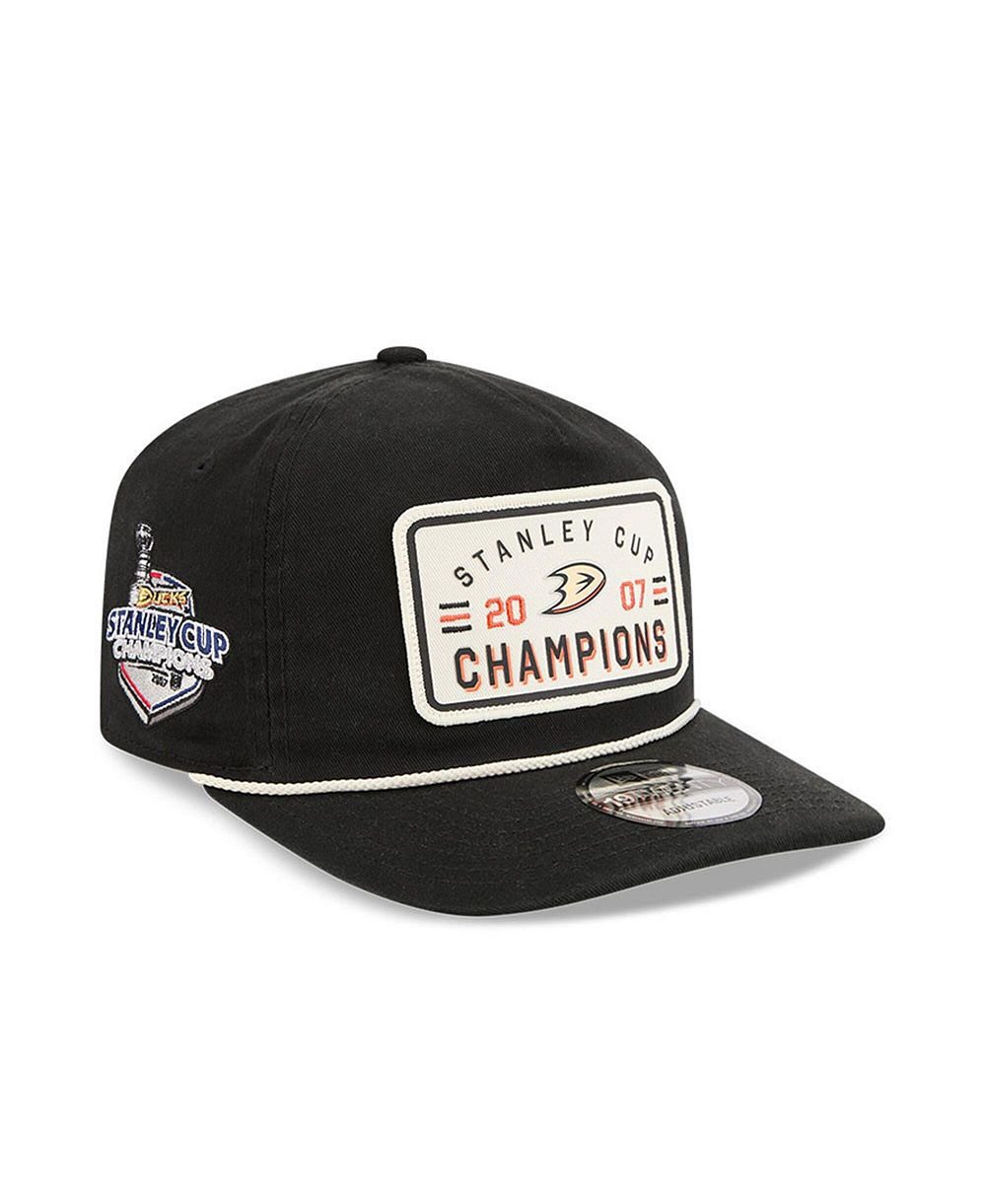Мужская кепка New Era Black Anaheim Ducks Throwback Stanley Cup Champions Side Patch 19TWENTY Adjustable