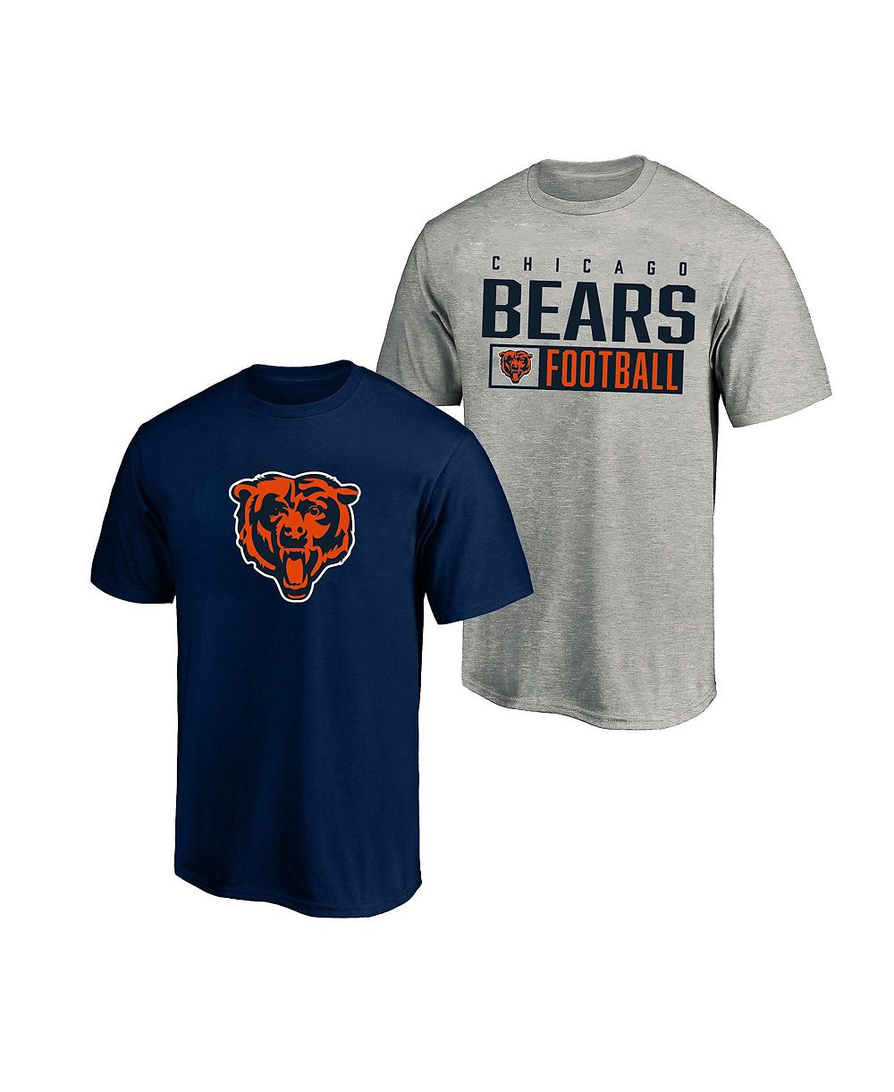 Комплект футболок Fanatics Men's 2-Pack Heather Gray/Navy Chicago Bears Big & Tall