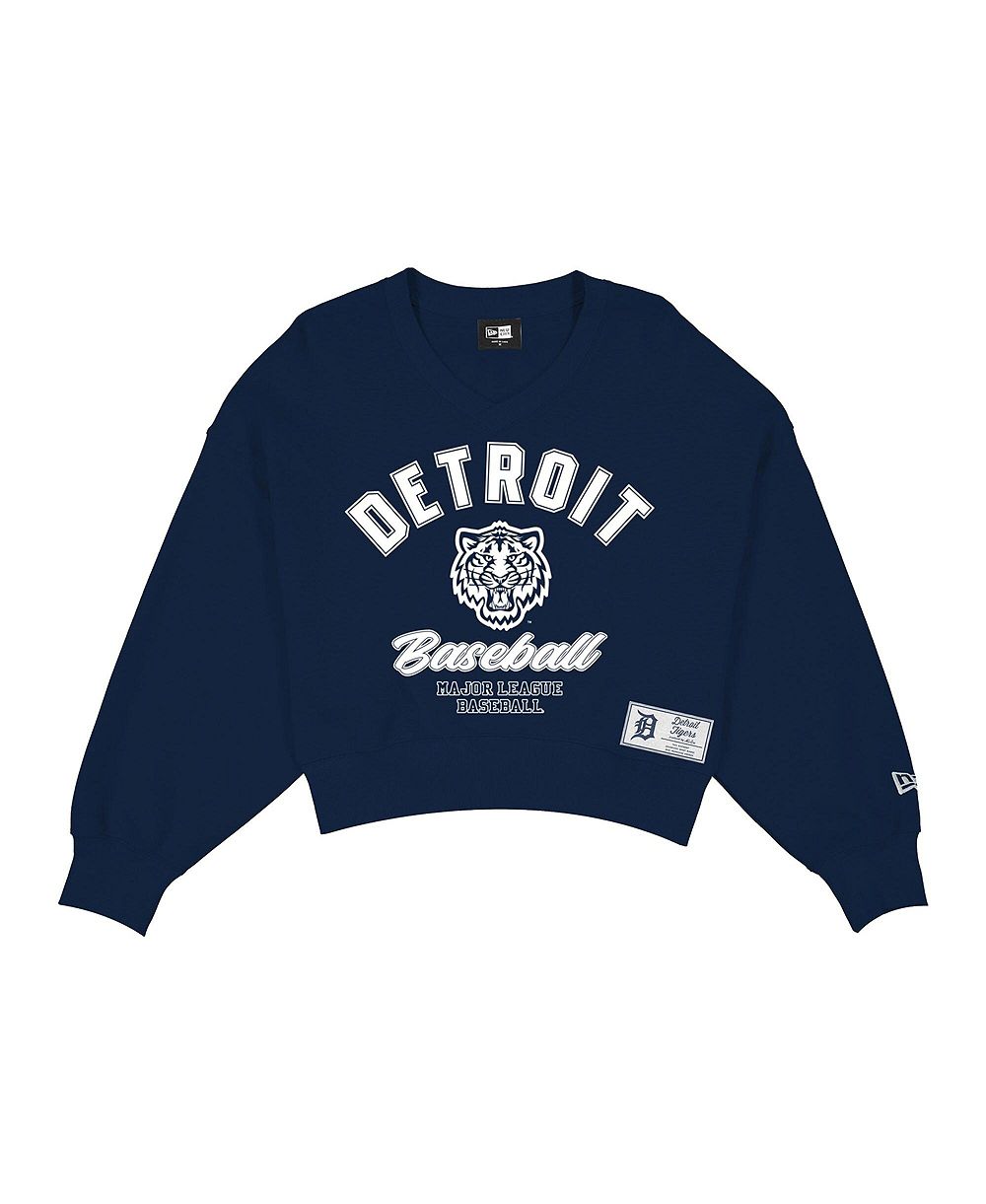 New Era Женская футболка New Era Detroit Tigers City Connect V-Neck Sweatshirt, цвет Navy