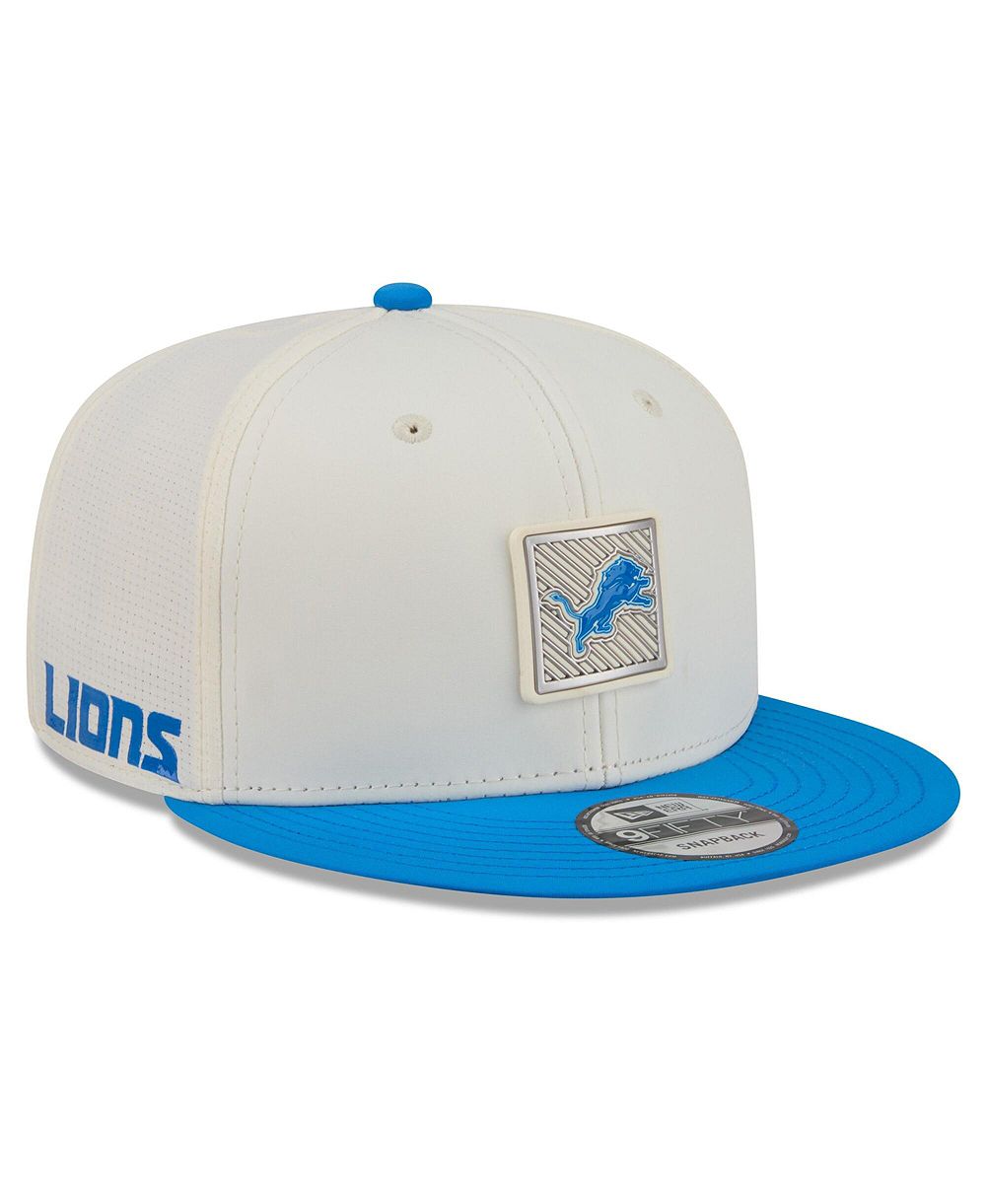Мужская кепка New Era Cream/Blue Detroit Lions 2026 NFL Training Camp 9FIFTY Snapback