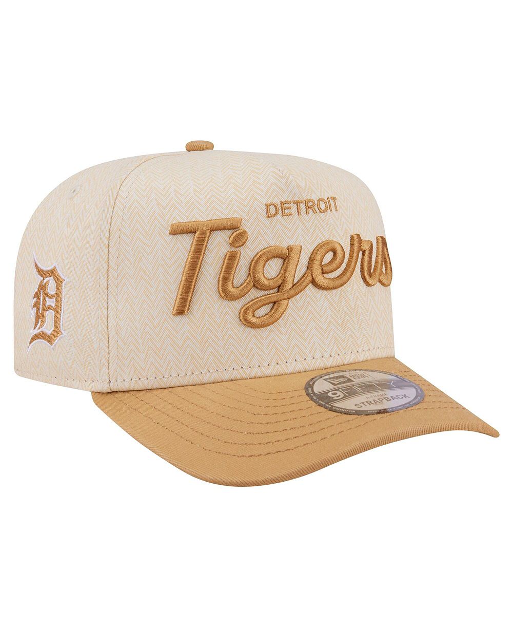 Мужская кепка New Era Cream Detroit Tigers Herringbone 9FIFTY A-Frame Snapback