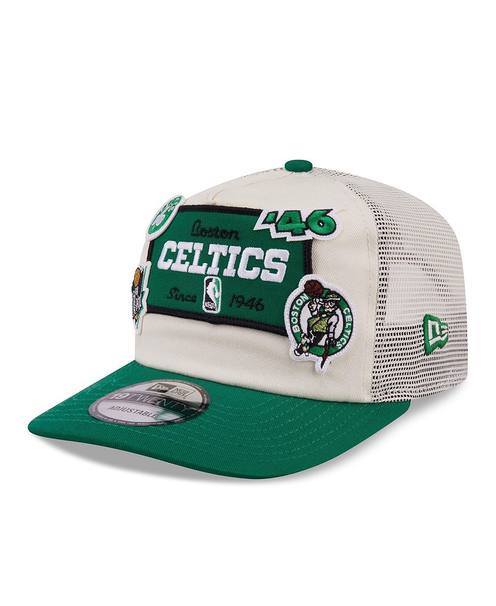 Мужская кепка New Era Cream Boston Celtics Layered Patch 19TWENTY Adjustable