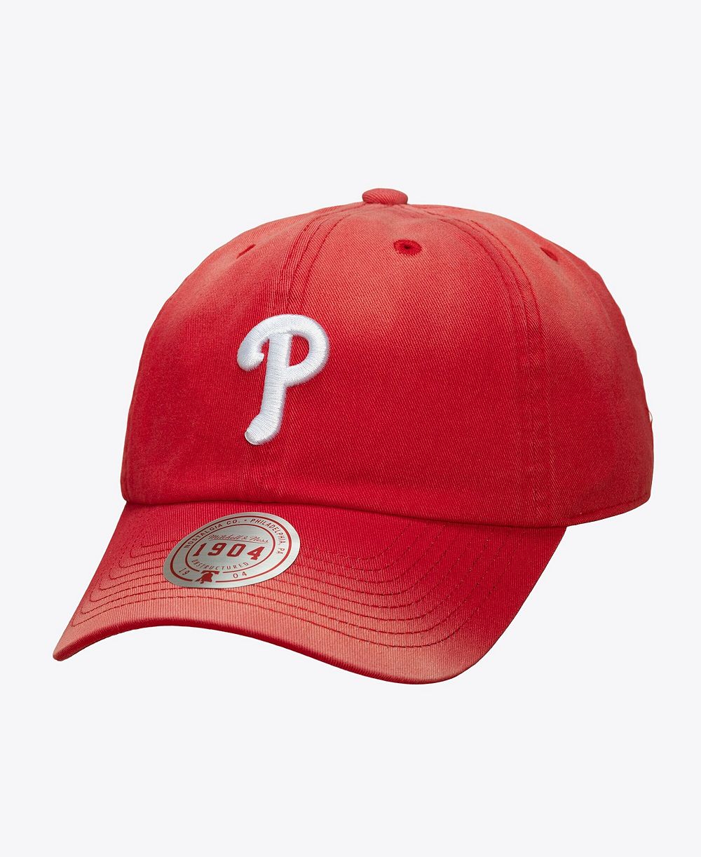 Mitchell & Ness Мужская и Женская регулируемая кепка Red Philadelphia Phillies 1904 Soft Wash