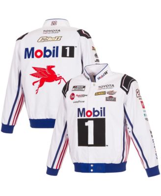 JH Design Мужская куртка Christopher Bell 2026 Mobil #1 Full-Snap Twill Racing White