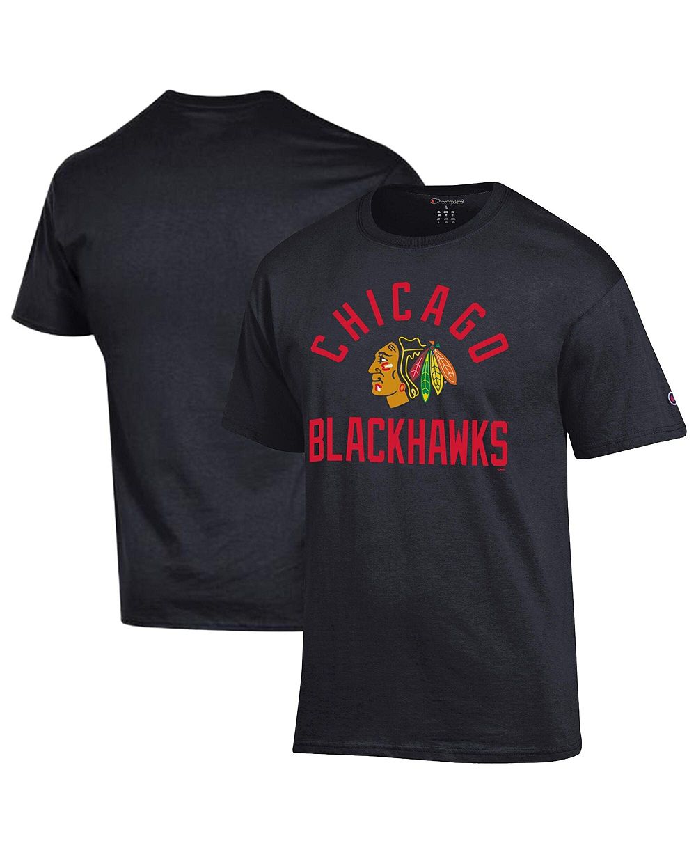 Мужская футболка Champion Black Chicago Blackhawks Primary Logo Jersey