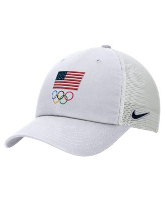 Мужская кепка Nike White LA28 Summer Olympics Club Trucker регулируемая