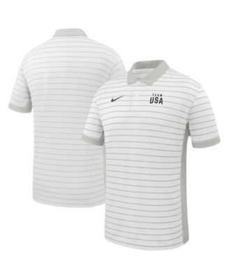 Nike Men's White Team USA Victory Stripe Dri-FIT Polo Shirt