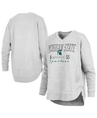 Pressbox Женская серая кофта Michigan State Spartans Marcus East Hall Poncho V-Neck Sweatshirt