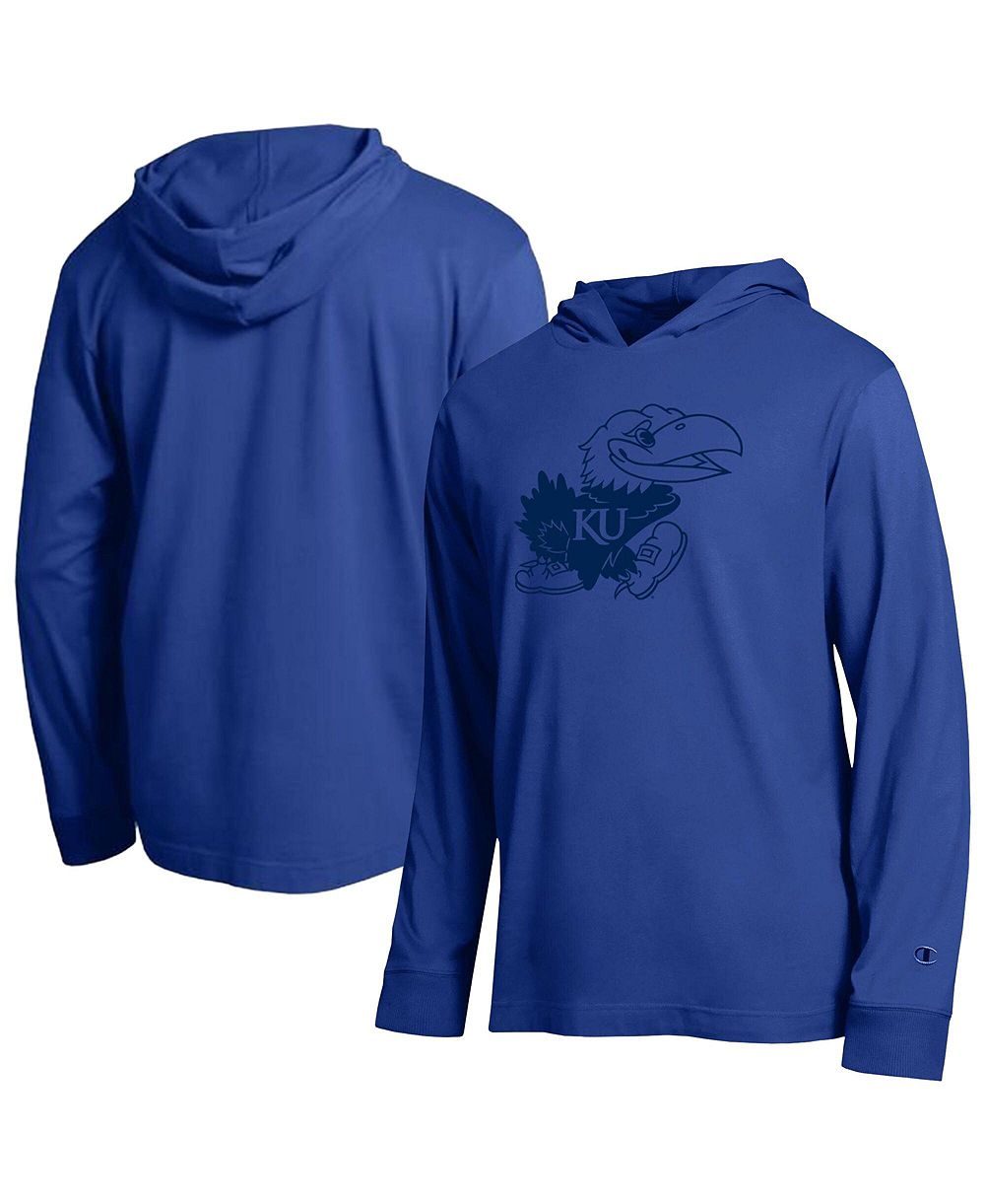 Мужская футболка Champion Royal Kansas Jayhawks Tonal All-Star Long Sleeve Hooded