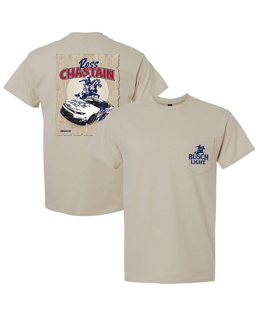 Мужская футболка Trackhouse Racing Team Collection Men's Tan Ross Chastain #1 Busch Light COTA Rodeo T-Shirt
