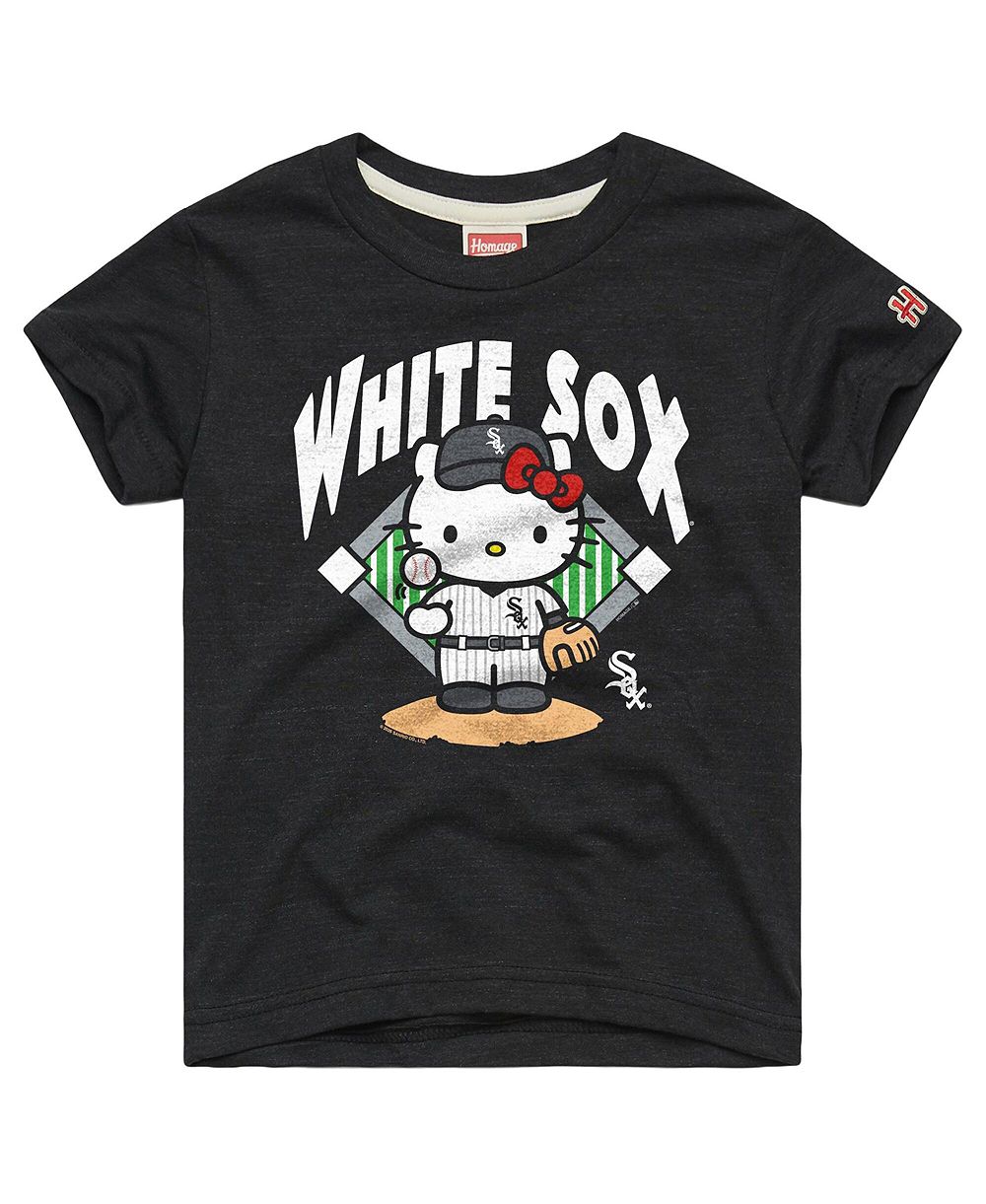 Детская футболка Homage Chicago White Sox Hello Kitty x MLB Tri-Blend Charcoal