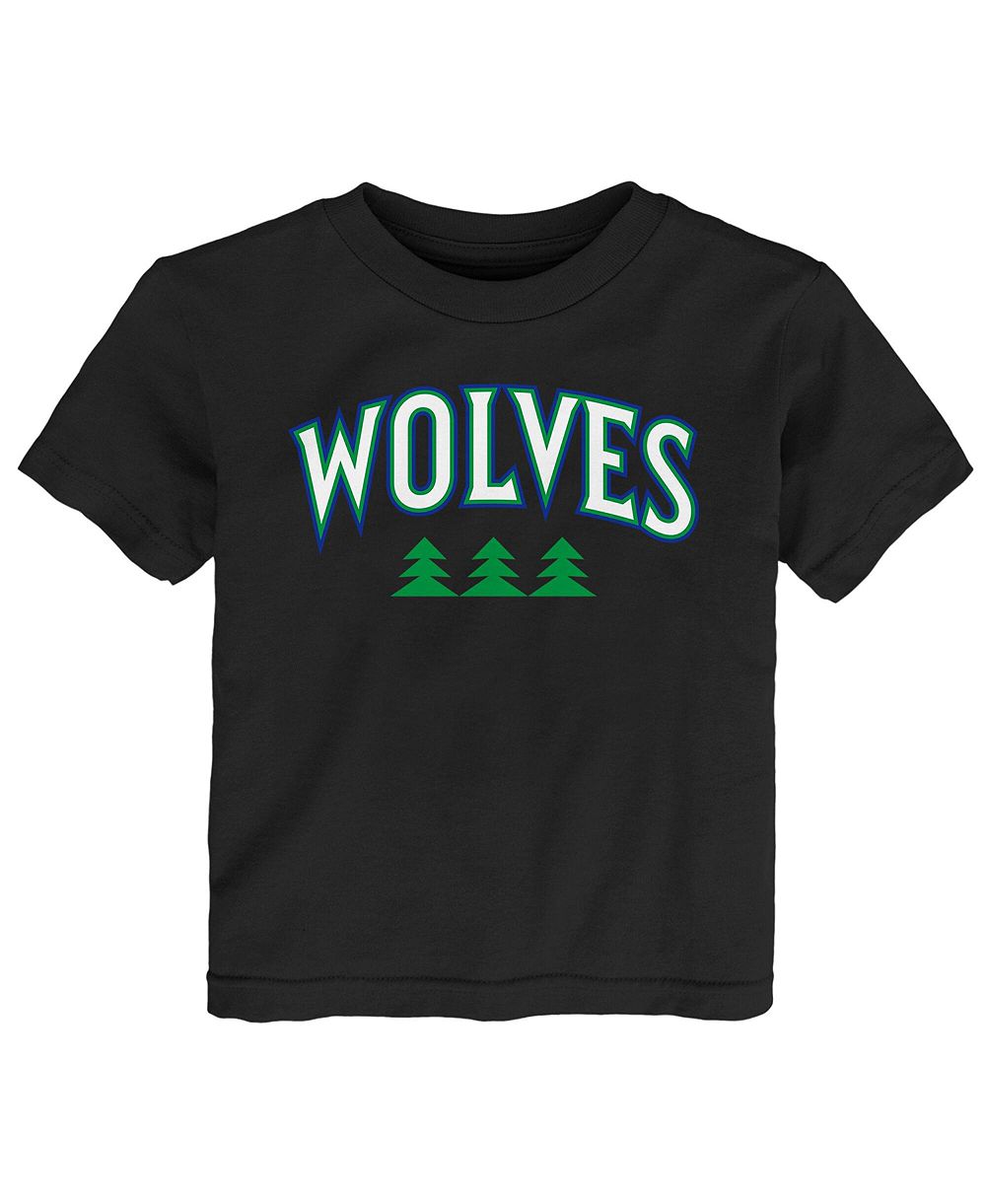 Детский футболки Outerstuff Black Minnesota Timberwolves Wordmark