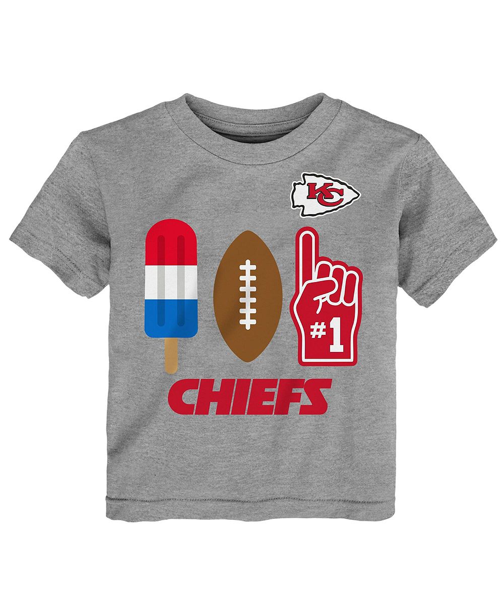 Детская футболка NFL Gray Kansas City Chiefs Americana Pop