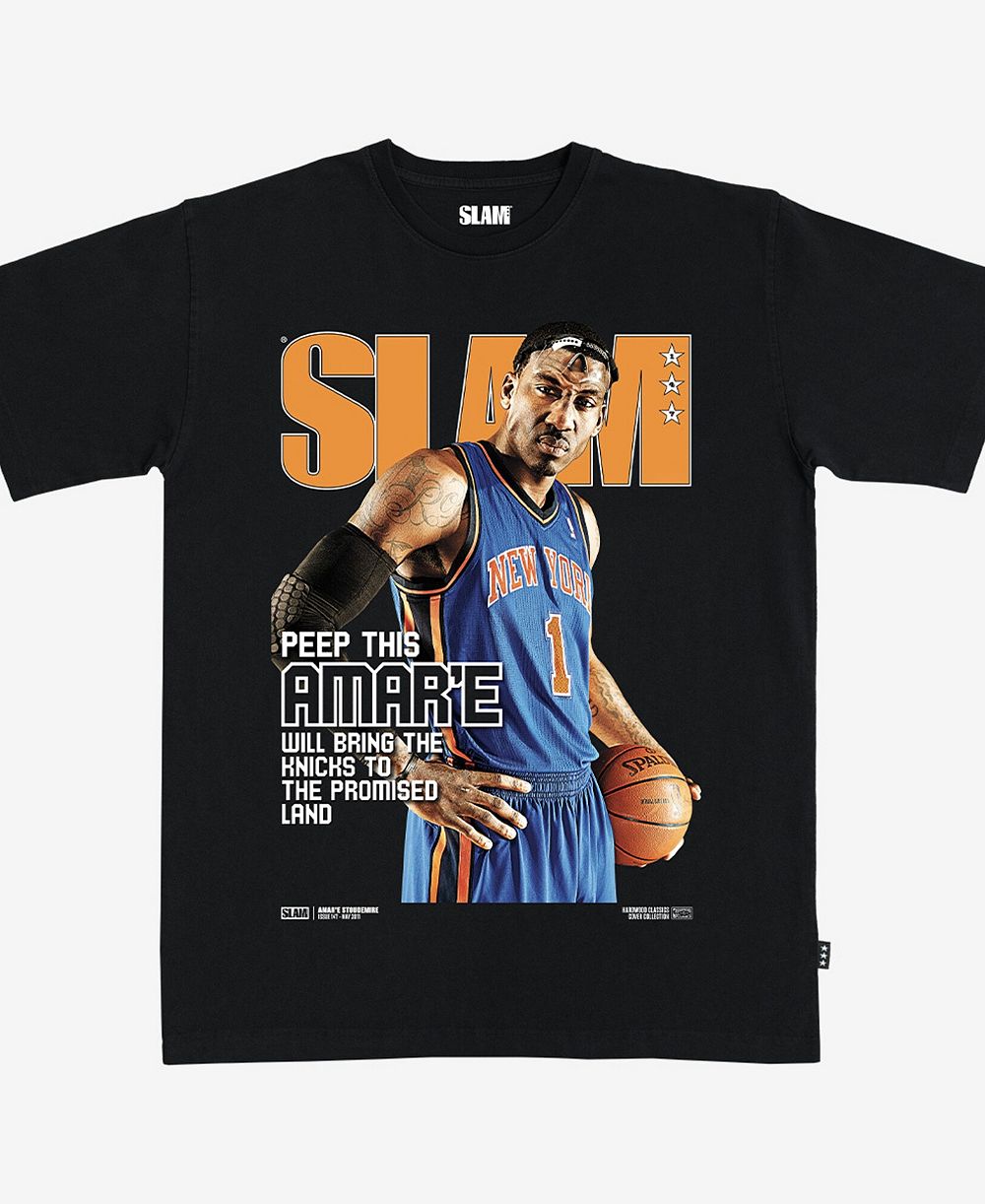 Мужская и женская футболка Slam Black New York Knicks Hardwood Classics Cover