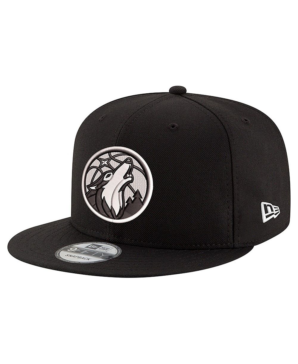 Мужская кепка New Era Black/White Minnesota Timberwolves 9FIFTY Snapback Hat