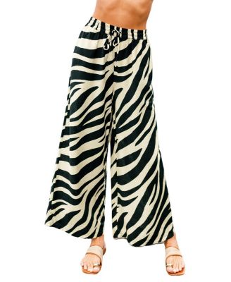 Женские брюки Cupshe, с высокой талией, широкие, с принтом зебры