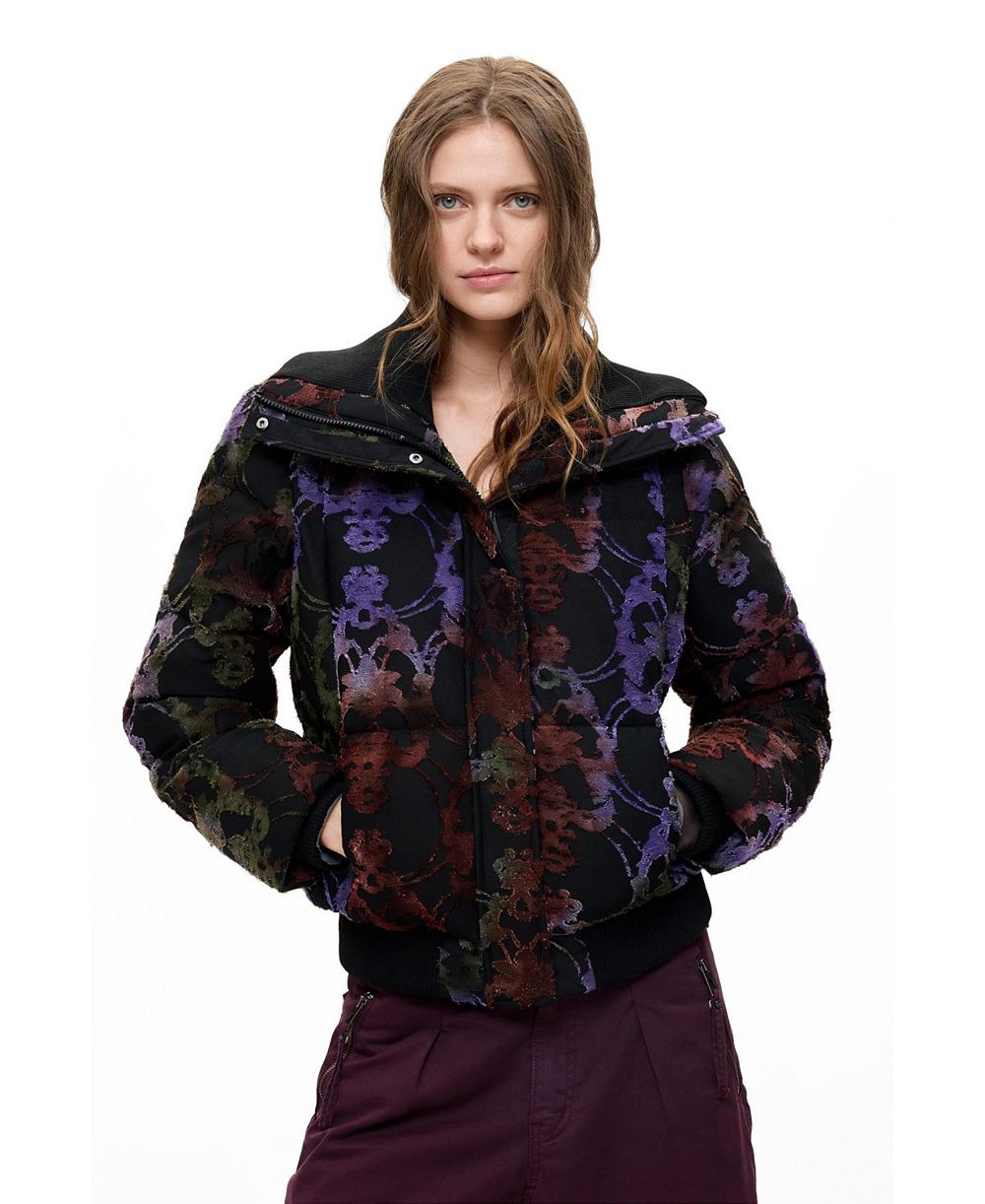 Desigual Women's Short Padded flocked Coat