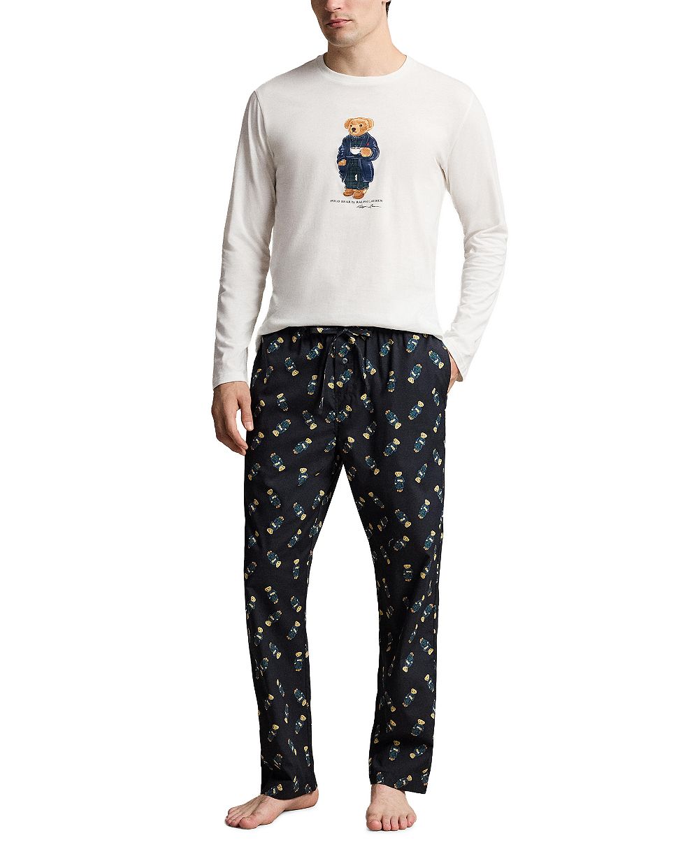 Polo Ralph Lauren Men's Polo Bear Long-Sleeve Top and Pants, 2-Piece Set