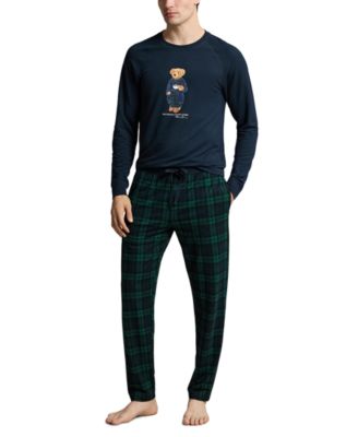 Мужской комплект из футболки и пижамных брюк Polo Ralph Lauren Men's Polo Bear Long-Sleeve Crewneck French Terry Top and Pajama Pants, 2-Piece Set