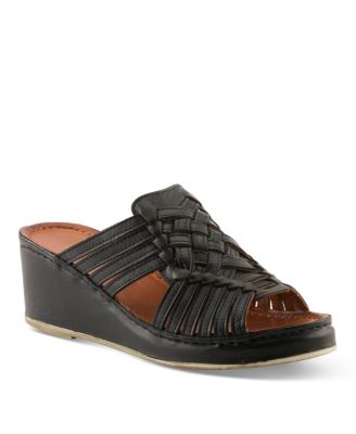 Женские босоножки на танкетке Spring Step With Woven Leather Upper