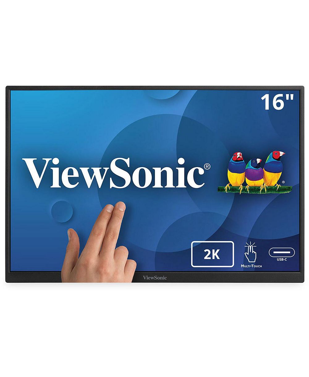 ViewSonic TD1656-2K 16" 16:10 WQXGA Touch Portable USB-C IPS LED Monitor