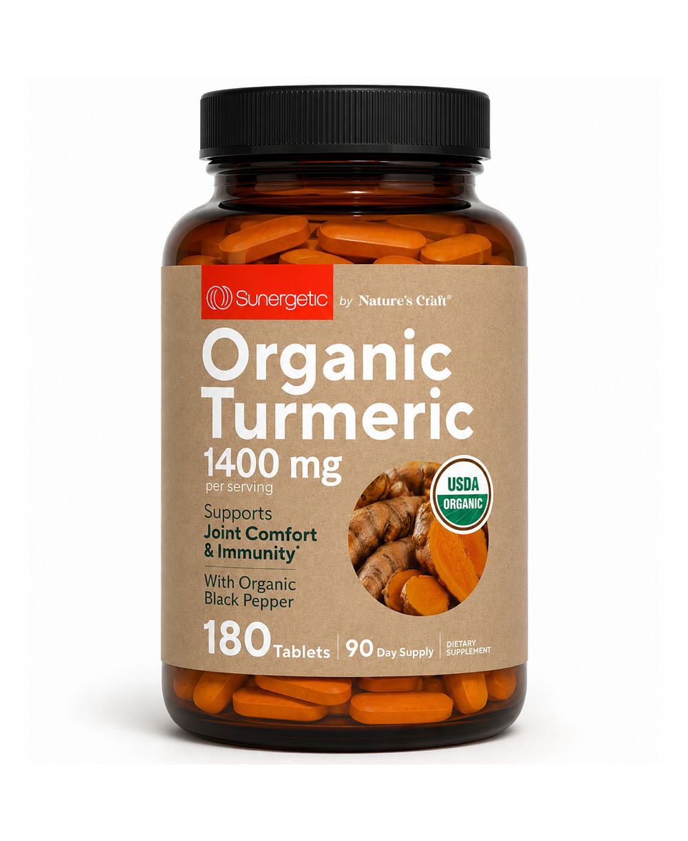 Sunergetic Таблетки с куркумой и перцем, 1400mg, 120 шт