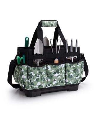 XDOVET Garden Tool Bag Hard Bottom Tote Shoulder Pockets