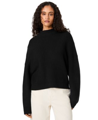 French Connection Women's Babysoft Rib Mock Neck Relaxed-Fit Long-Sleeve Pullover Sweater