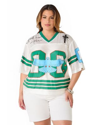 Ashley Stewart Plus Size джерси в сетку с принтом God Has A Plan