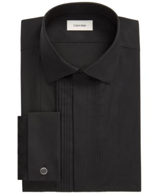 Calvin Klein Men's Tailored Occasion French-Cuff Slim-Fit Pleated-Bib Dress Shirt
