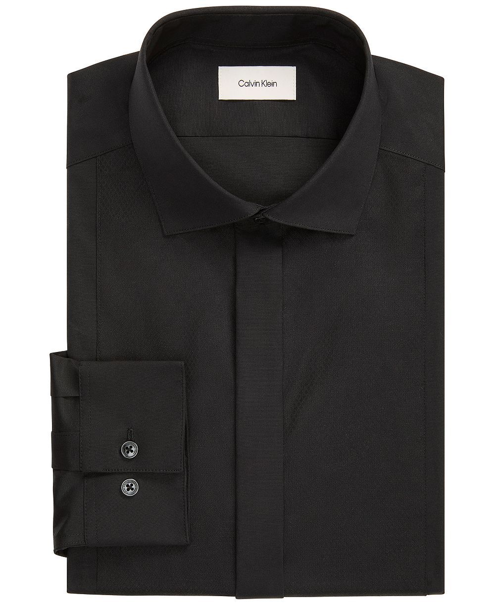 Calvin Klein мужская приталенная рубашка для особых случаев Slim-Fit Stretch Pique Bib