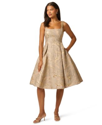 Adrianna Papell Women's Metallic Jacquard Fit & Flare Dress