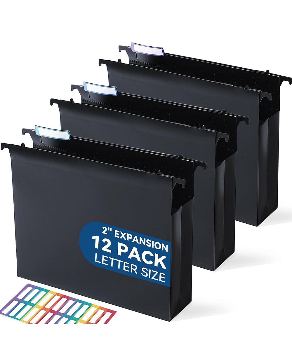 Подвесные папки для документов DANRONG Plastic Extra Capacity Expanding Pocket Heavy Duty Filing Cabinet Tabs Letter Size Pack