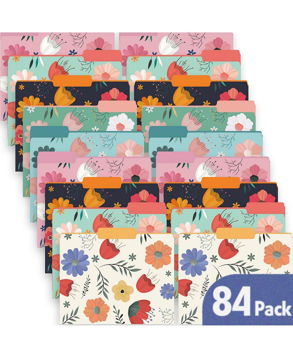 Декоративные папки для документов DANRONG Floral Letter Size 84 Pack Tabbed Office School