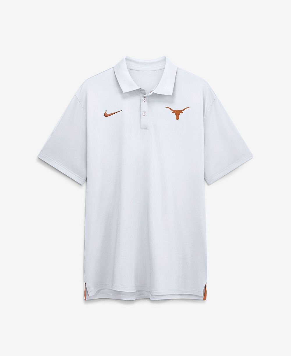 Мужская рубашка-поло Nike White Texas Longhorns 2026 Sideline Tour Dri-FIT