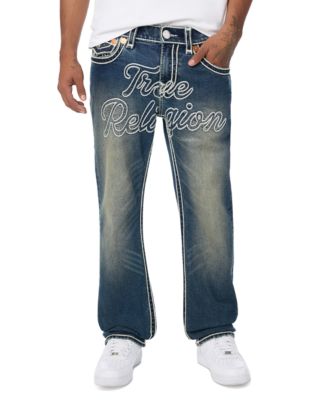 True Religion Men's Ricky Rope Stitch Flap Straight Jeans