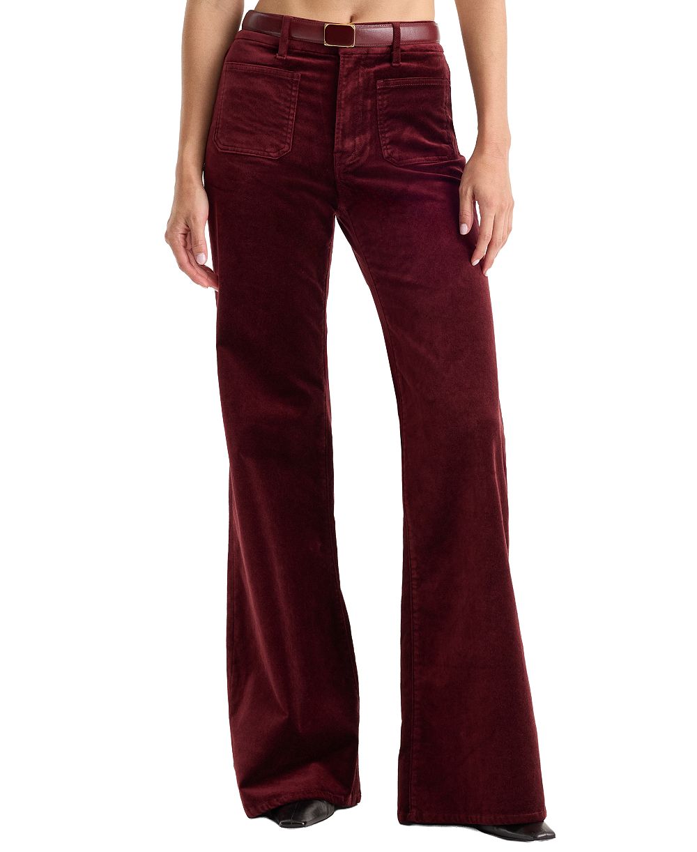 Good American Women's Good Waist High-Waisted Wide-Leg Velvet Palazzo Jeans