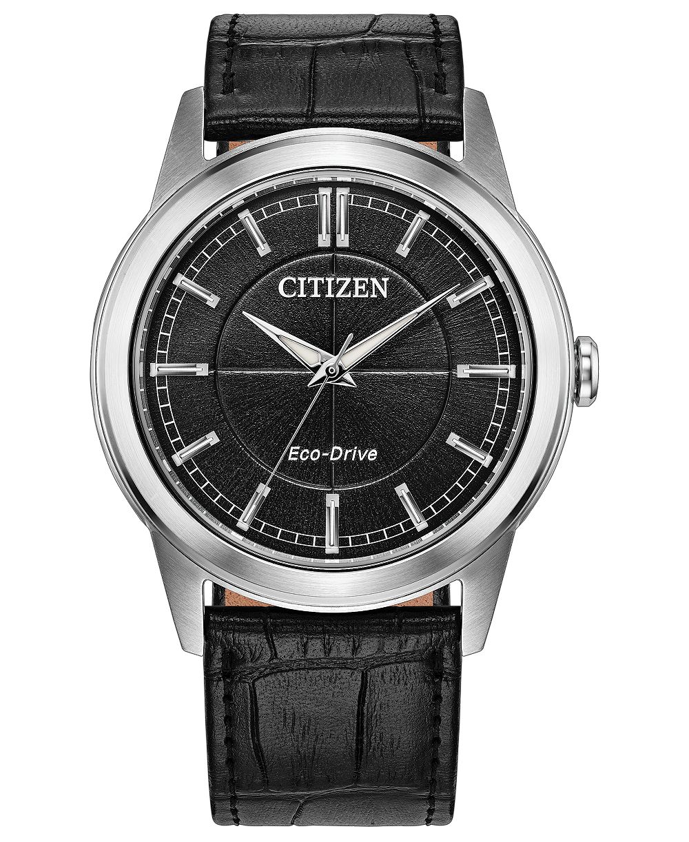 Часы Citizen Men's Rolan Black Leather Strap Watch 41mm