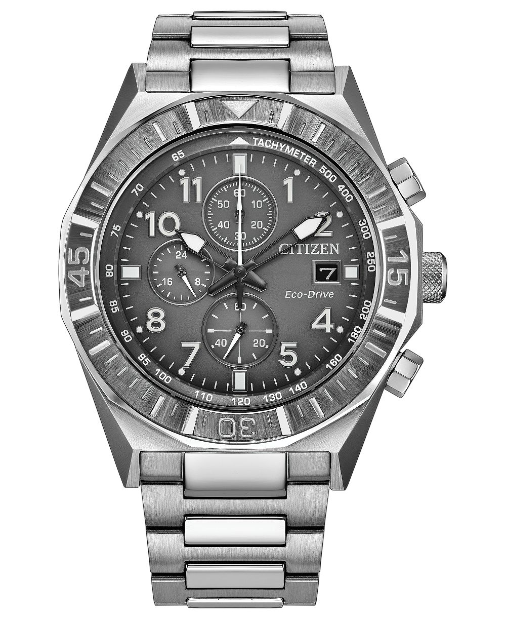 Citizen Men's Nighthawk Silver-Tone Stainless Steel Bracelet Watch 42mm