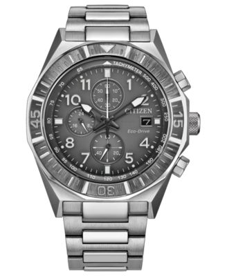 Мужские часы Citizen Nighthawk со стальным браслетом серебристого цвета 42mm